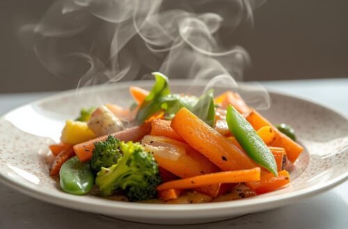 A plate of hot vegetables