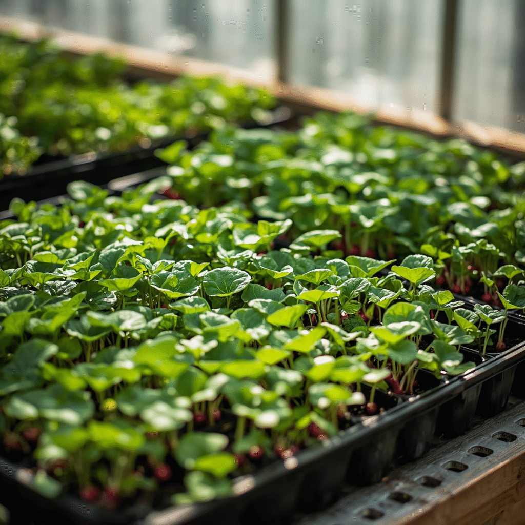 growning mini crops in trays like cress radishes m